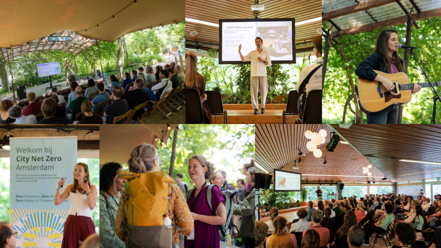 collage hitte in de stad foto's: presentaties en netwerken