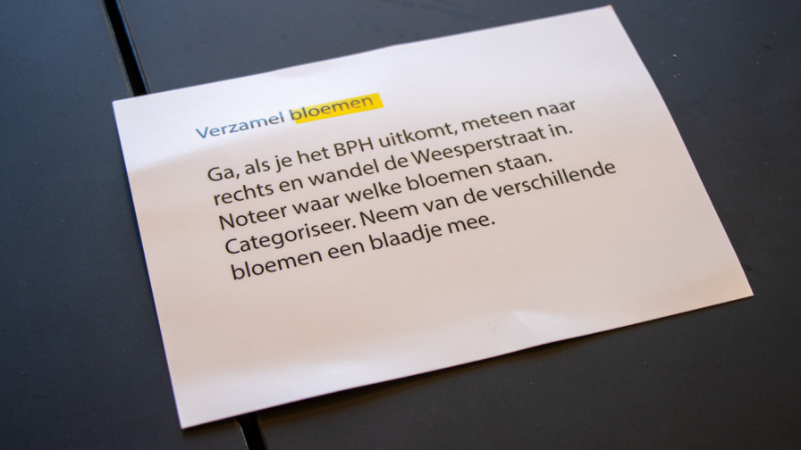 Foto van een van de opdracht-omschrijvingen