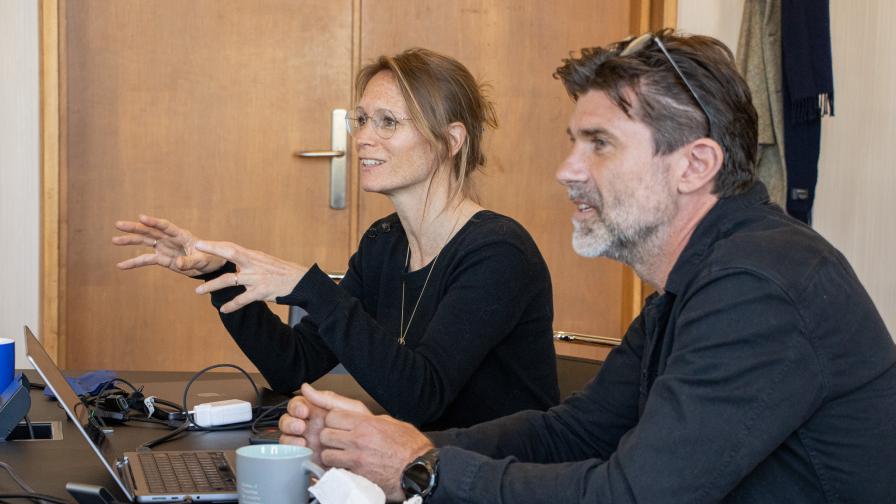 Foto van Astrid en Nick tijdens de workshop